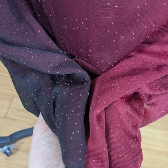 Vintage Nites Prom Dress Maxi Gown 6P Red Fairy Y2K Goth 90s Ombre Ruffle Glam - Picture 5 of 12